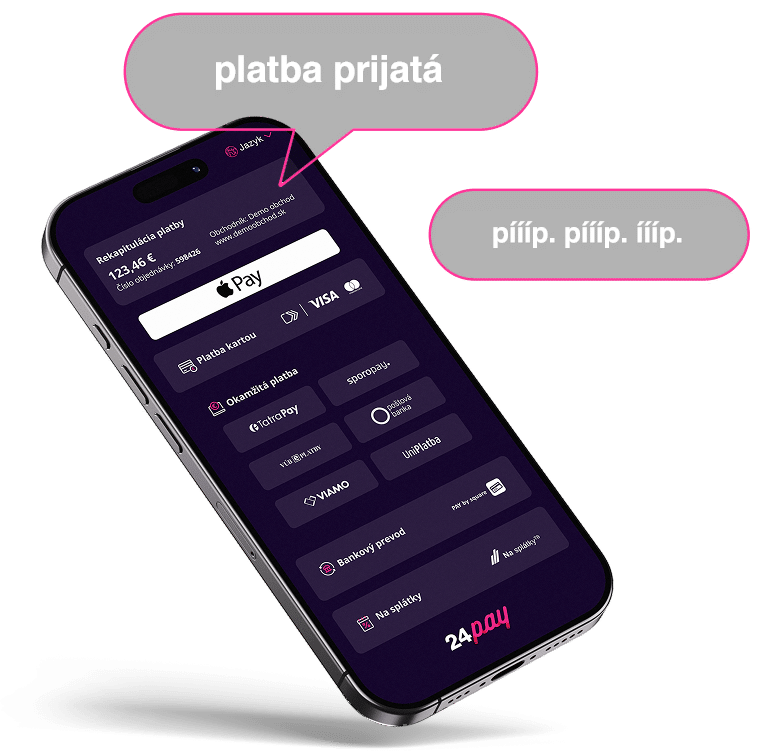 Rozhoduje výber platobnej brány o úspechu vášho e-shopu? Zvuk uspechu 24pay mobil 1 - Rozhoduje výber platobnej brány o úspechu vášho e-shopu?